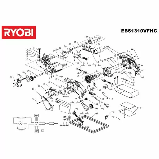Ryobi EBS1310VFHG Spare Parts List Type: 5133000364